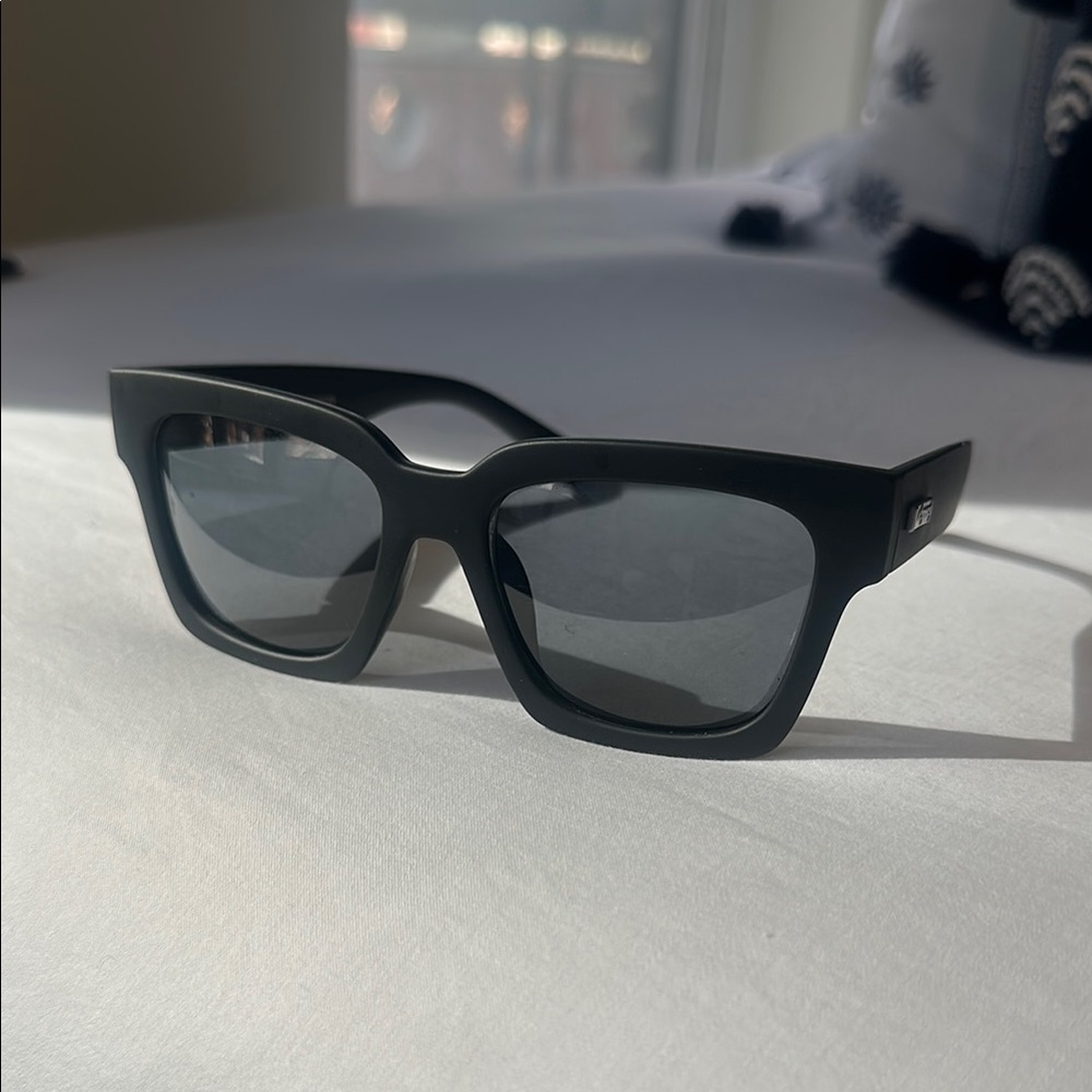 Le Specs Black Weekend Riot Sunglasses with Case